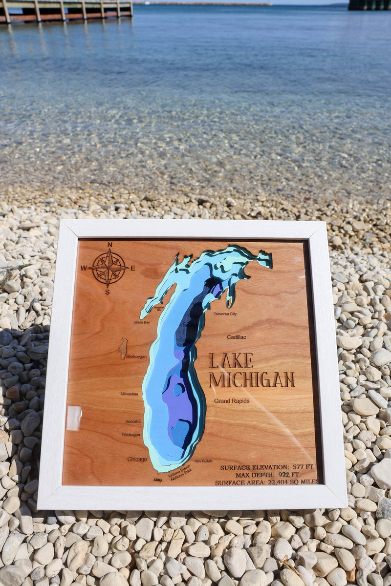 Lake Michigan Depth Contour Maps Lake Maps RYERSON LAKE ASSOCIATION