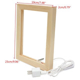 Wood Photo Frame 3D Acrylic Led Night Light, Home Décor