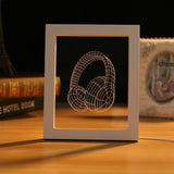 Wood Photo Frame 3D Acrylic Led Night Light, Home Décor