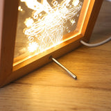 Wood Photo Frame 3D Acrylic Led Night Light, Home Décor