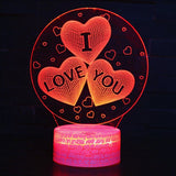 LED night light lamp 3d illusion