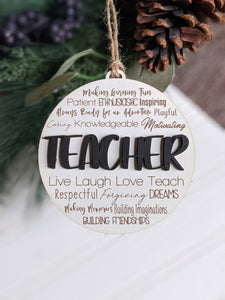 Teacher Gift Christmas Ornament